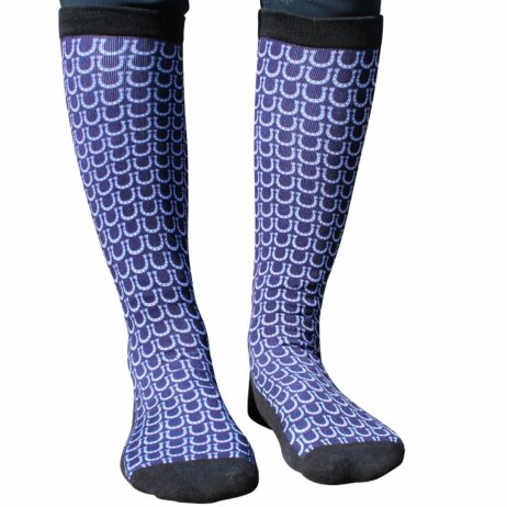 Navy shoe paardrijsokken