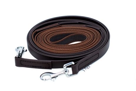 Nylon grip leidsels Donkerbruin